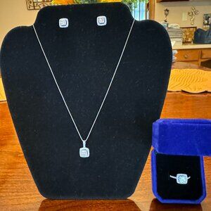 CZ Ring, Earrings and Necklace Set